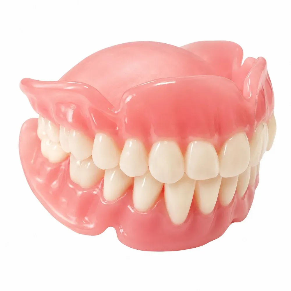 Conventionally processed complete denture on the master cast