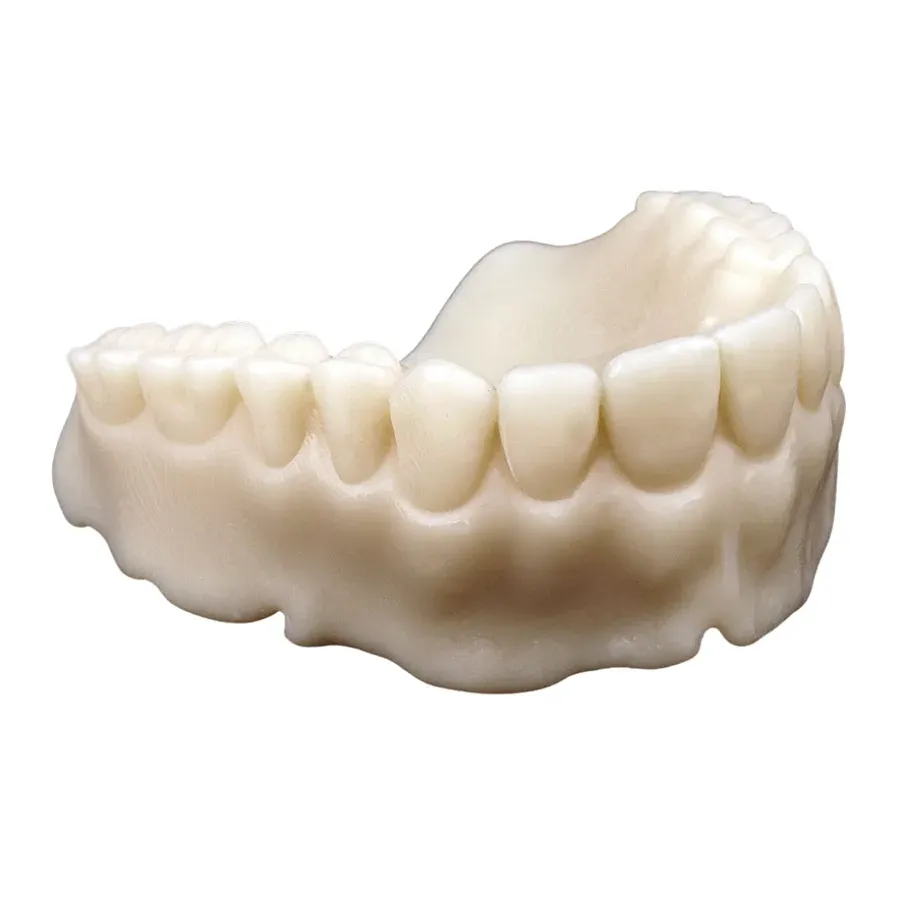 A 3D-printed provisional lifted from the build plate