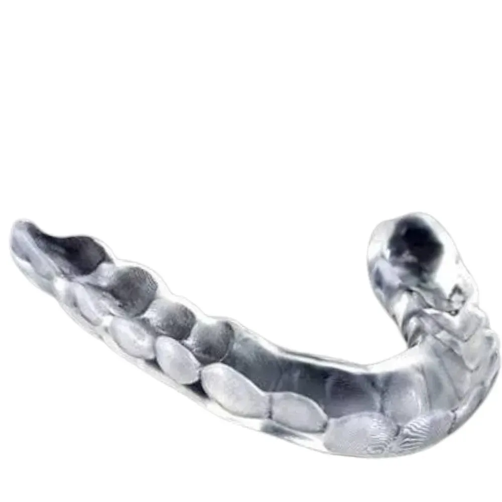 Hard processed occlusal guard on the master model