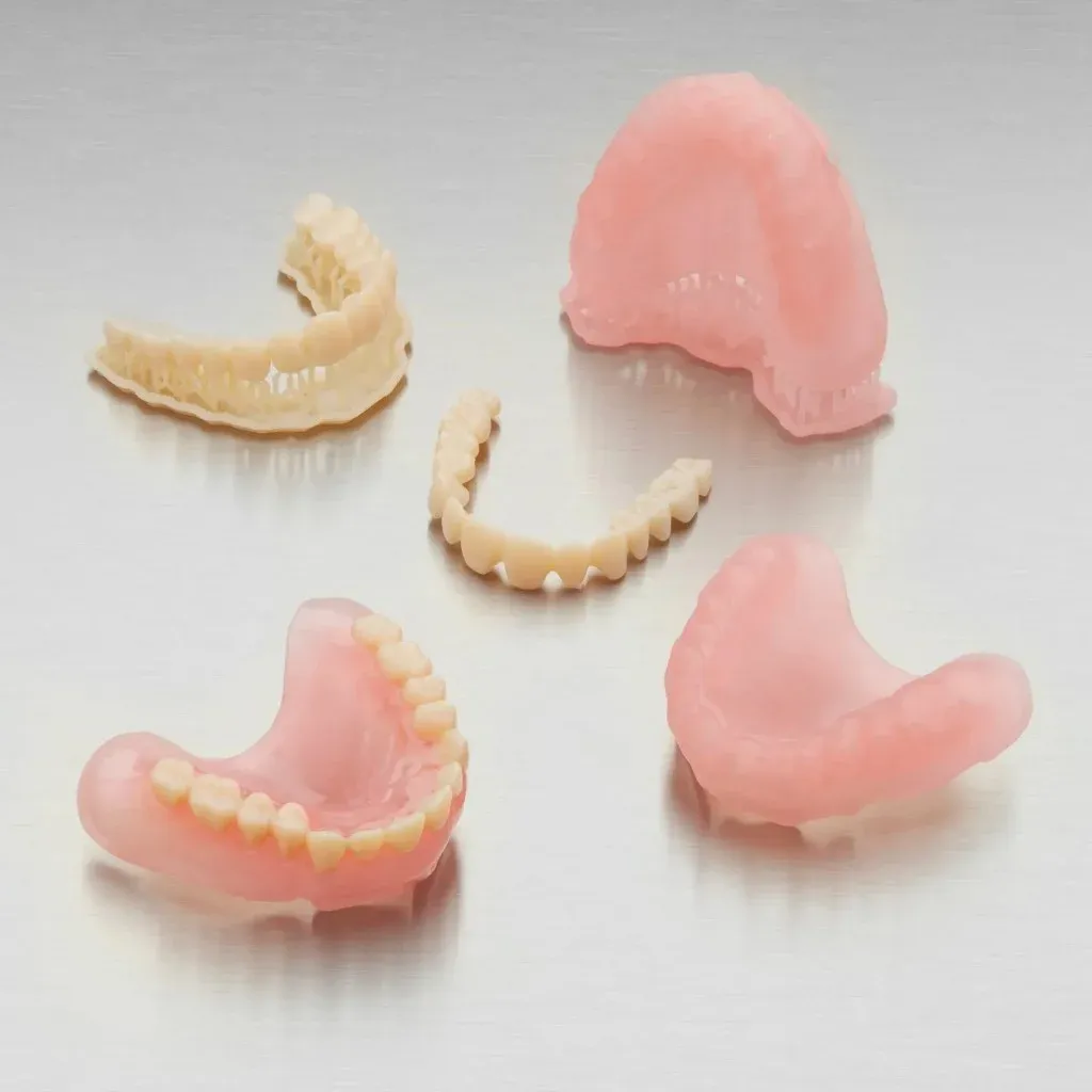 A printed Lucitone denture base on the articulated model